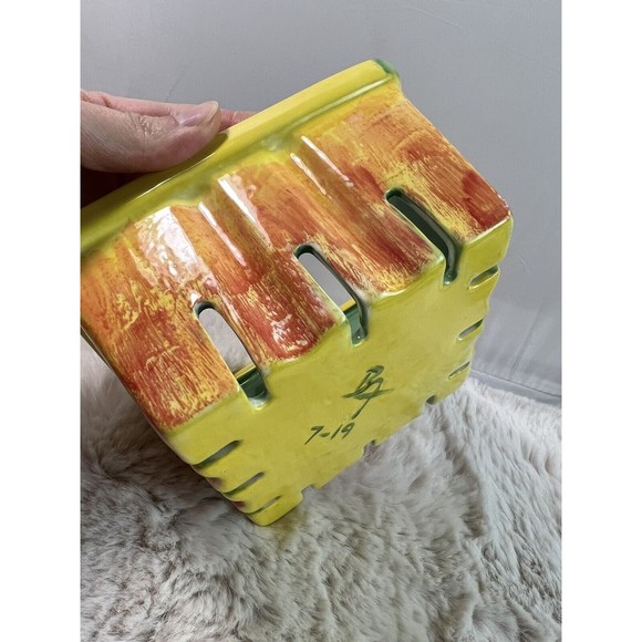 Berry / Biscuit Basket -Mint green blue ‎ Ceramic container dish vintage style - Picture 5 of 6